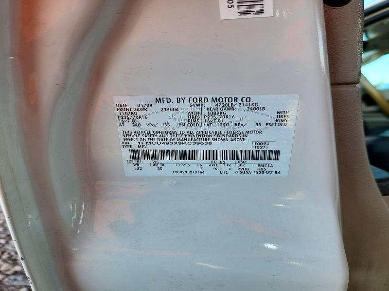 Продаж на аукціоні авто 2009 Ford Escape, vin: 1FMCU493X9KC39638, номер лоту: 72185376