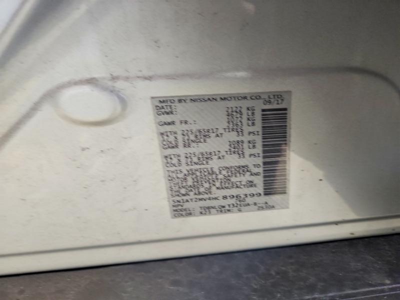2017 Nissan Rogue მანქანა იყიდება აუქციონზე, vin: 5N1AT2MV4HC896399, აუქციონის ნომერი: 71592336