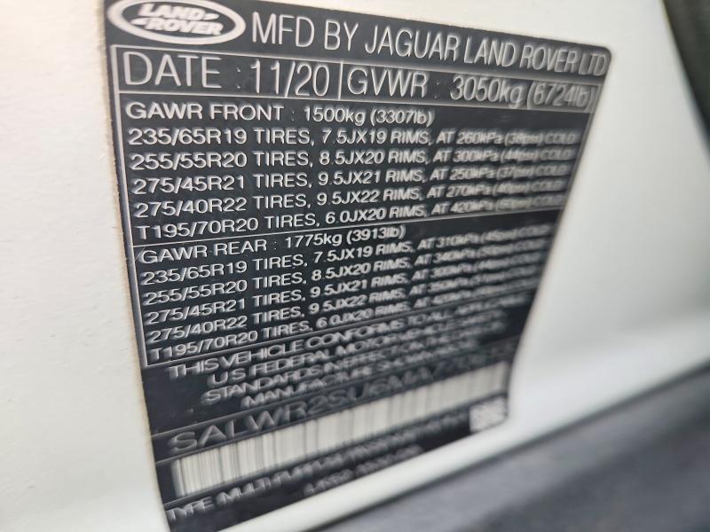 Aukcja sprzedaży 2021 Land Rover Range Rover Sport, vin: SALWR2SU6MA770613, numer aukcji: 71612726