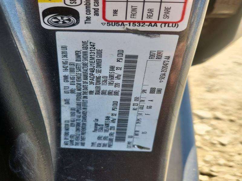 72942826 :رقم المزاد ، 3FADP4BJ1EM131247 vin ، 2014 Ford Fiesta مزاد بيع