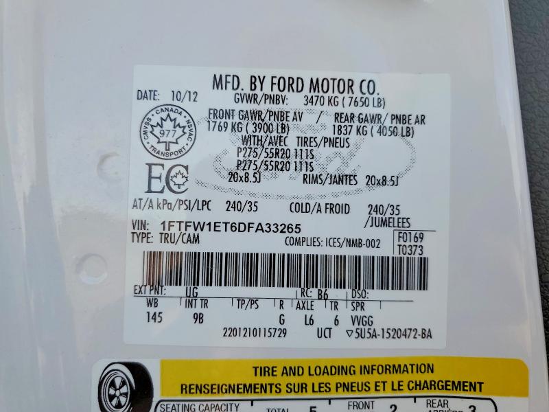 Aukcja sprzedaży 2013 Ford F150, vin: 1FTFW1ET6DFA33265, numer aukcji: 71426916