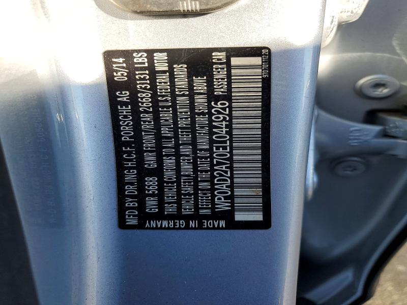 2014 Porsche Panamera მანქანა იყიდება აუქციონზე, vin: WP0AD2A70EL044926, აუქციონის ნომერი: 72314726
