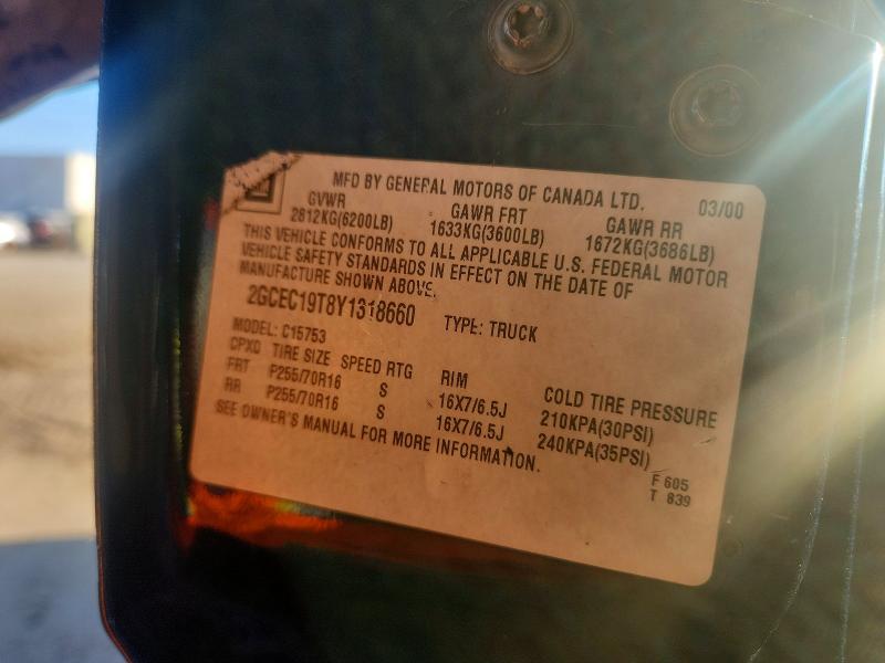 Продажа на аукционе авто 2000 Chevrolet Silverado, vin: 2GCEC19T8Y1318660, номер лота: 71721206