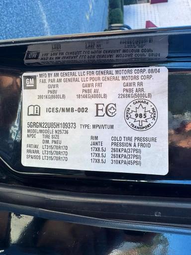 Продаж на аукціоні авто 2005 Hummer H2 Sut, vin: 5GRGN22U85H109373, номер лоту: 72245306