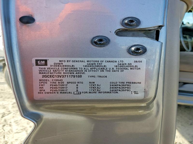 Продаж на аукціоні авто 2007 Chevrolet Silverado, vin: 2GCEC13V371179188, номер лоту: 71457666