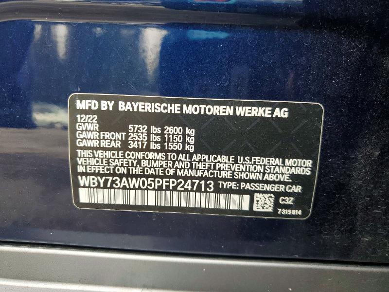 Продаж на аукціоні авто 2023 Bmw I4, vin: WBY73AW05PFP24713, номер лоту: 71828626