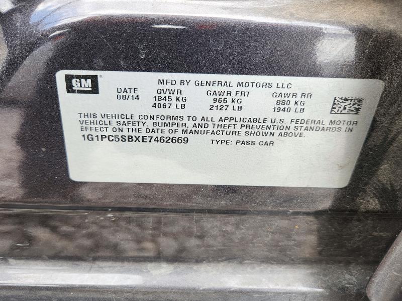 Продаж на аукціоні авто 2014 Chevrolet Cruze, vin: 1G1PC5SBXE7462669, номер лоту: 72697526