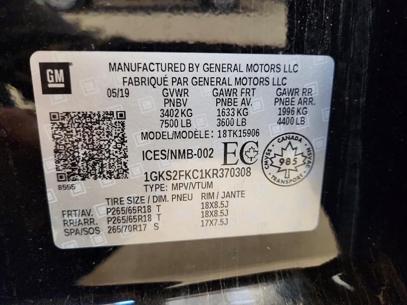 Продажа на аукционе авто 2019 Gmc Yukon Xl, vin: 1GKS2FKC1KR370308, номер лота: 72706406