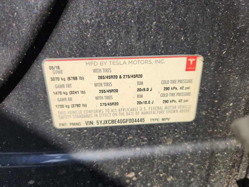 Продажа на аукционе авто 2016 Tesla Model X, vin: 5YJXCBE40GF004445, номер лота: 71586856