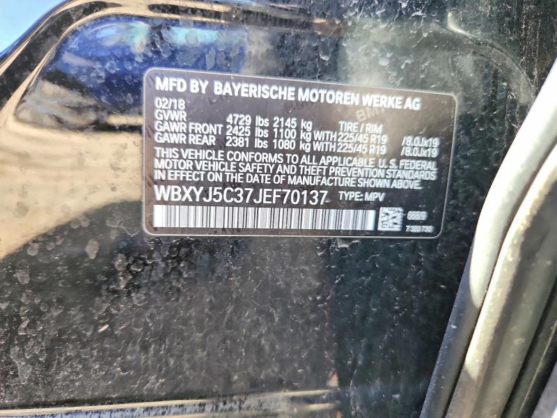 2018 Bmw X2 მანქანა იყიდება აუქციონზე, vin: WBXYJ5C37JEF70137, აუქციონის ნომერი: 71145906