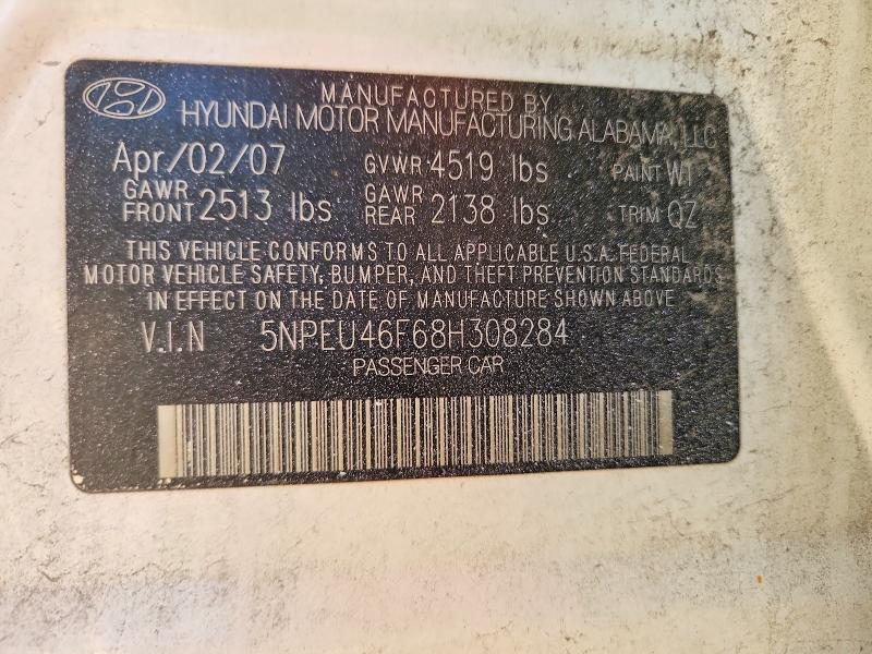 2008 Hyundai Sonata მანქანა იყიდება აუქციონზე, vin: 5NPEU46F68H308284, აუქციონის ნომერი: 71262706