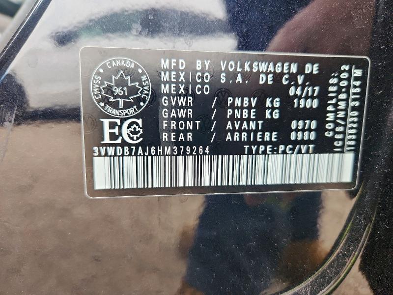 Aukcja sprzedaży 2017 Volkswagen Jetta, vin: 3VWDB7AJ6HM379264, numer aukcji: 72413096