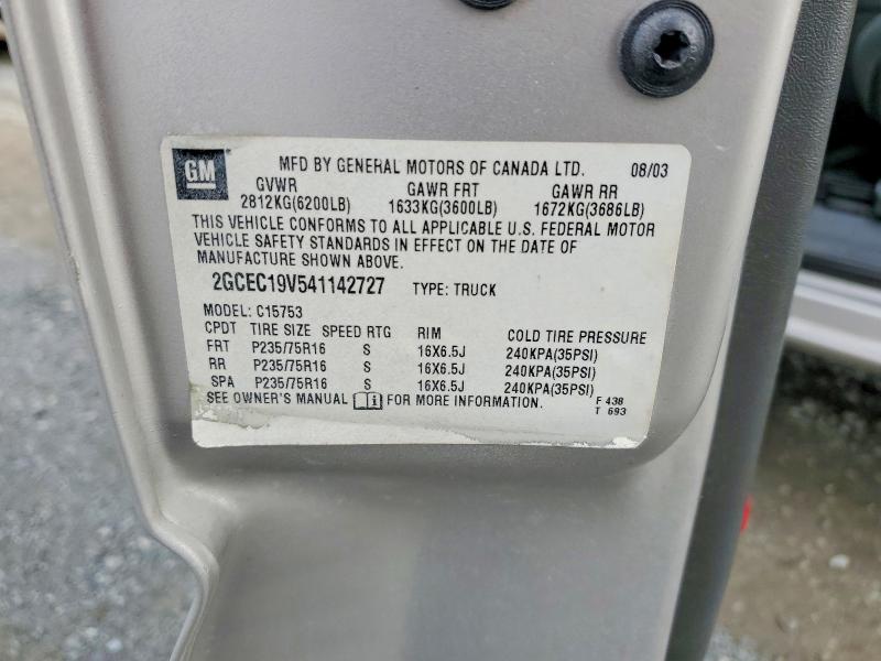 71145436 :رقم المزاد ، 2GCEC19V541142727 vin ، 2004 Chevrolet Silverado مزاد بيع