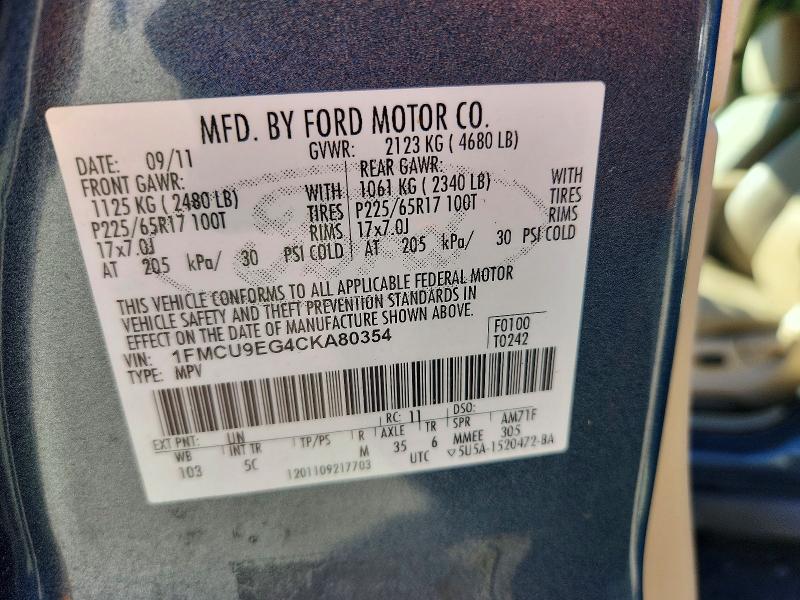 Aukcja sprzedaży 2012 Ford Escape, vin: 1FMCU9EG4CKA80354, numer aukcji: 70483326
