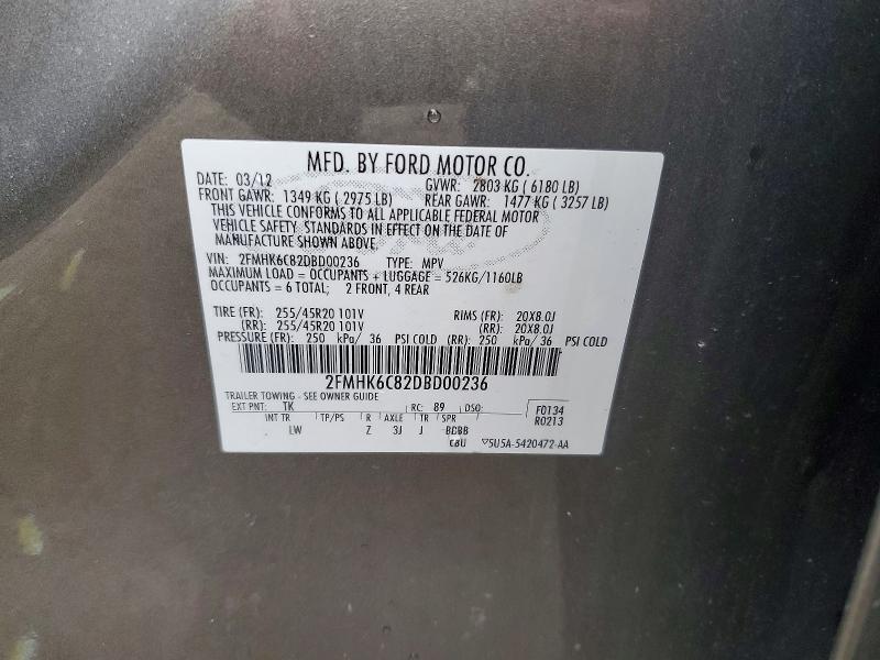 Продаж на аукціоні авто 2013 Ford Flex, vin: 2FMHK6C82DBD00236, номер лоту: 71148156