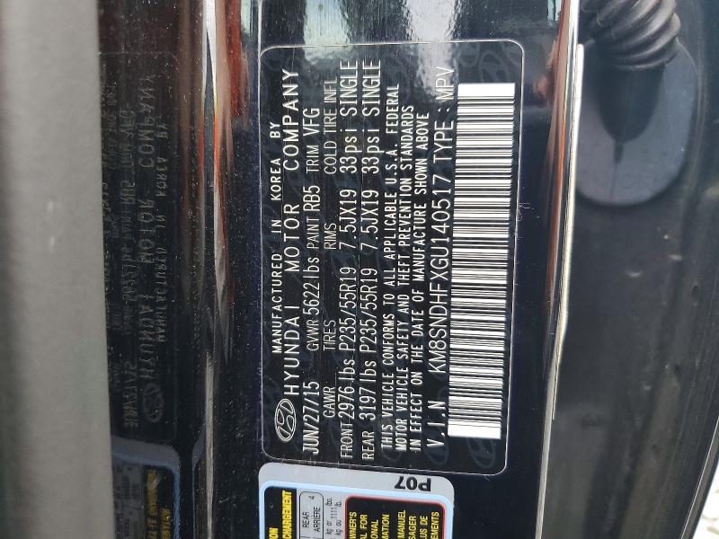 Продаж на аукціоні авто 2016 Hyundai Santa Fe, vin: KM8SNDHFXGU140517, номер лоту: 70749476
