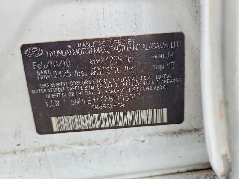 71642376 :رقم المزاد ، 5NPEB4AC8BH015917 vin ، 2011 Hyundai Sonata مزاد بيع
