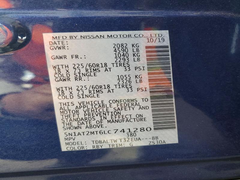 Продажа на аукционе авто 2020 Nissan Rogue, vin: 5N1AT2MT6LC741280, номер лота: 71668406