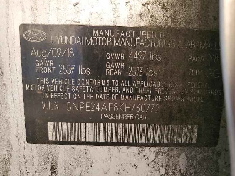Продажа на аукционе авто 2019 Hyundai Sonata, vin: 5NPE24AF8KH730772, номер лота: 71583876