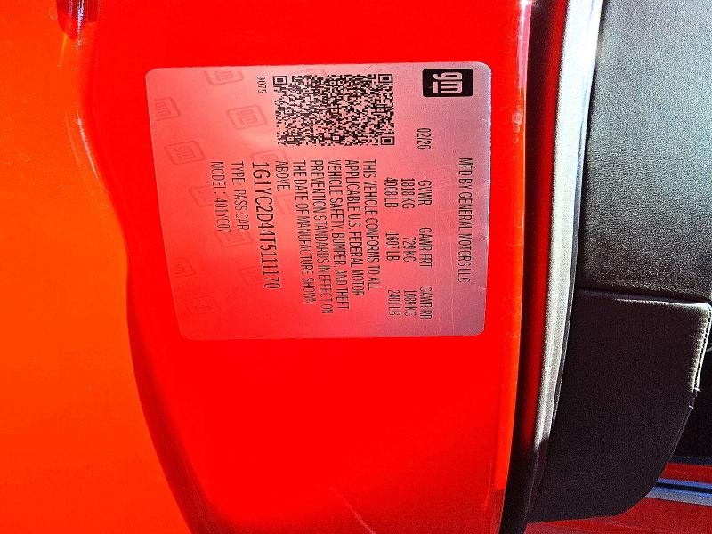 Продажа на аукционе авто 2026 Chevrolet Corvette, vin: 1G1YC2D44T5111170, номер лота: 71799556