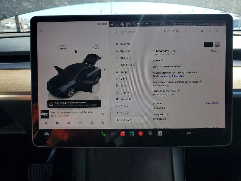 Продаж на аукціоні авто 2024 Tesla Model Y, vin: 7SAYGDED4RF095620, номер лоту: 71430056