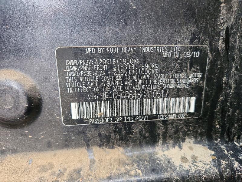 2011 Subaru Impreza მანქანა იყიდება აუქციონზე, vin: JF1GH6B64BG810517, აუქციონის ნომერი: 72596806