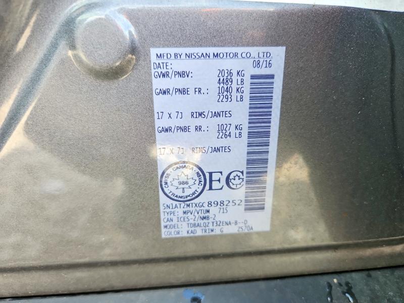 Aukcja sprzedaży 2016 Nissan Rogue, vin: 5N1AT2MTXGC898252, numer aukcji: 70327326