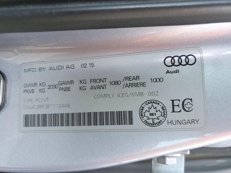 Продажа на аукционе авто 2015 Audi A3, vin: WAUCJRFF3F1112446, номер лота: 72185886