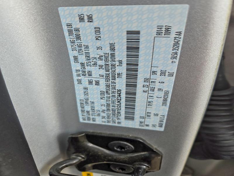 2018 Ford F150 მანქანა იყიდება აუქციონზე, vin: 1FTEW1EG5JKE34436, აუქციონის ნომერი: 71108176