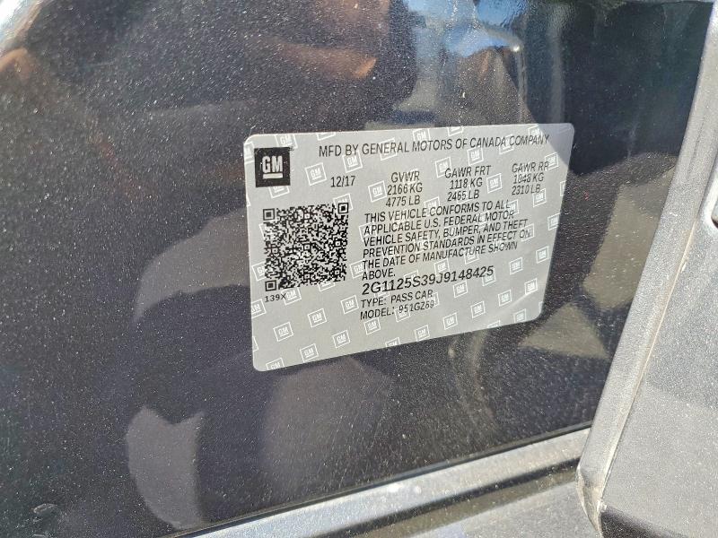 2018 Chevrolet Impala მანქანა იყიდება აუქციონზე, vin: 2G1125S39J9148425, აუქციონის ნომერი: 70487916