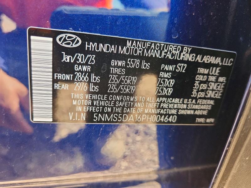 Aukcja sprzedaży 2023 Hyundai Santa Fe, vin: 5NMS5DA16PH004640, numer aukcji: 71793326