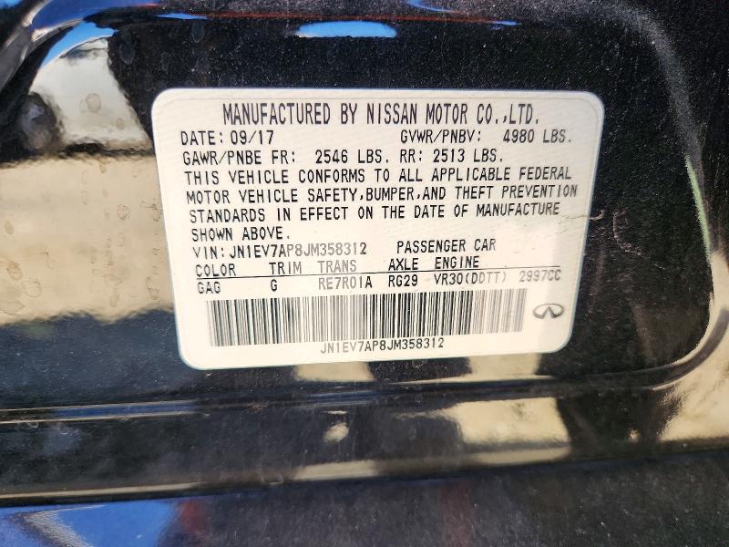 71755146 :رقم المزاد ، JN1EV7AP8JM358312 vin ، 2018 Infiniti Q50 مزاد بيع