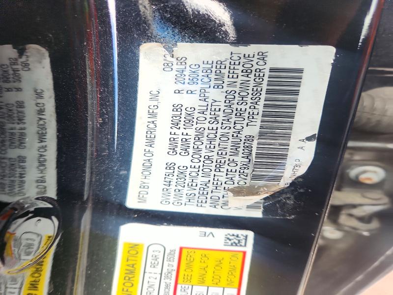 Продаж на аукціоні авто 2020 Honda Accord, vin: 1HGCV2F9XLA028789, номер лоту: 72110476