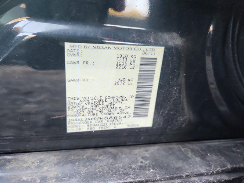 2015 Nissan Altima მანქანა იყიდება აუქციონზე, vin: 1N4AL3AP0FN886542, აუქციონის ნომერი: 72515686