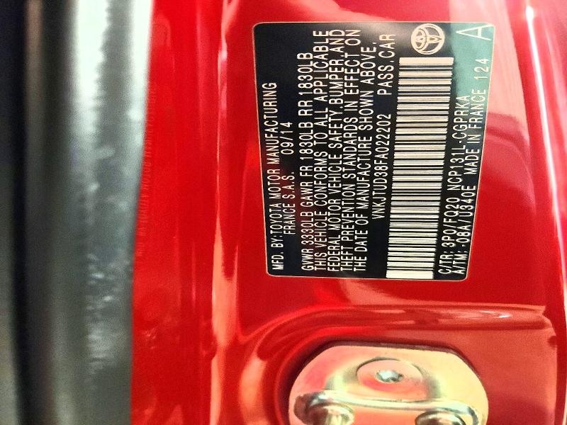 71377046 :رقم المزاد ، VNKJTUD38FA022202 vin ، 2015 Toyota Yaris مزاد بيع