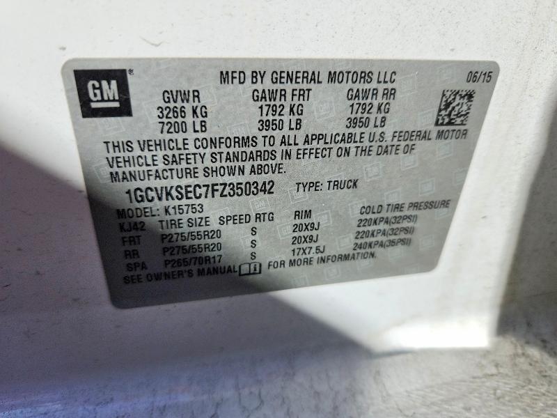 71146316 :رقم المزاد ، 1GCVKSEC7FZ350342 vin ، 2015 Chevrolet Silverado مزاد بيع