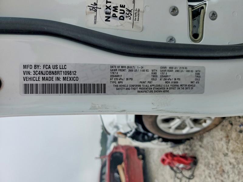 Продаж на аукціоні авто 2024 Jeep Compass, vin: 3C4NJDBN8RT109812, номер лоту: 70512106