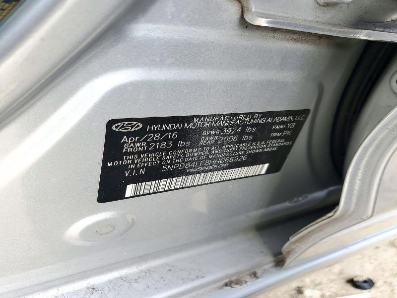 2017 Hyundai Elantra მანქანა იყიდება აუქციონზე, vin: 5NPD84LF8HH066926, აუქციონის ნომერი: 72228826