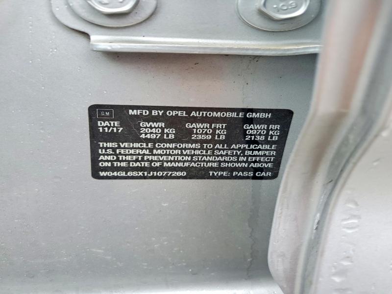 Продажа на аукционе авто 2018 Buick Regal, vin: W04GL6SX1J1077260, номер лота: 71245496