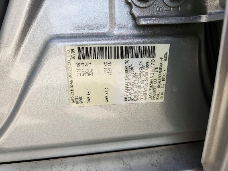 Продажа на аукционе авто 2009 Nissan Altima, vin: 1N4AL21E59N539270, номер лота: 71682166