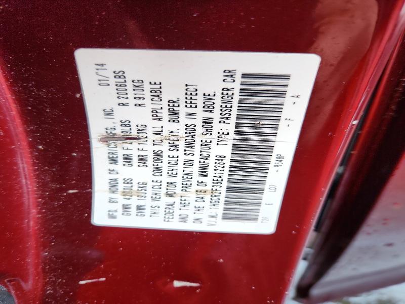 Продажа на аукционе авто 2014 Honda Accord, vin: 1HGCR2F39EA122648, номер лота: 73099326
