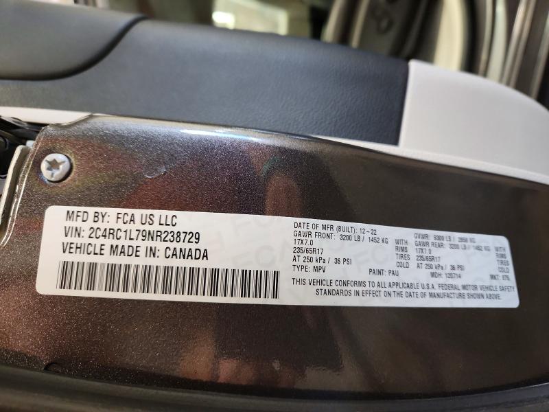 Продаж на аукціоні авто 2022 Chrysler Pacifica, vin: 2C4RC1L79NR238729, номер лоту: 71274156