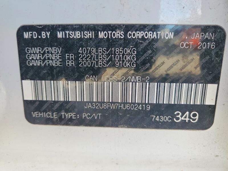 Продажа на аукционе авто 2017 Mitsubishi Lancer, vin: JA32U8FW7HU602419, номер лота: 70695746