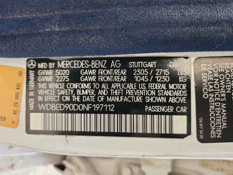 1992 Mercedes-benz 300 მანქანა იყიდება აუქციონზე, vin: WDBED90D0NF197112, აუქციონის ნომერი: 72978346