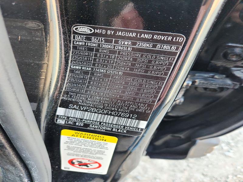 Продаж на аукціоні авто 2015 Land Rover Range Rover, vin: SALVP2BG0FH076912, номер лоту: 72181186