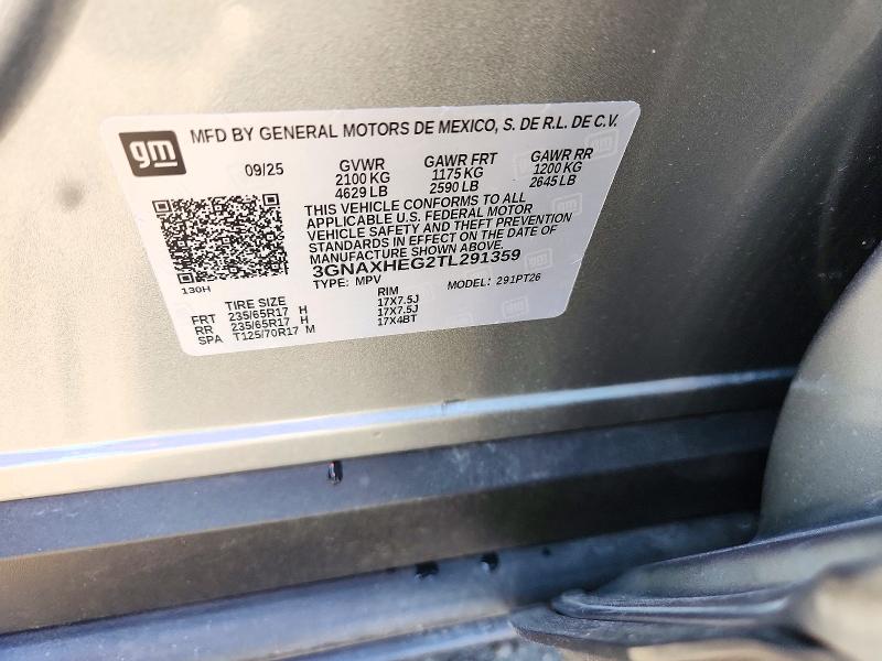 71717176 :رقم المزاد ، 3GNAXHEG2TL291359 vin ، 2026 Chevrolet Equinox مزاد بيع