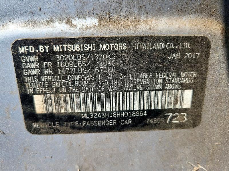 Продаж на аукціоні авто 2017 Mitsubishi Mirage, vin: ML32A3HJ8HH018864, номер лоту: 72872146