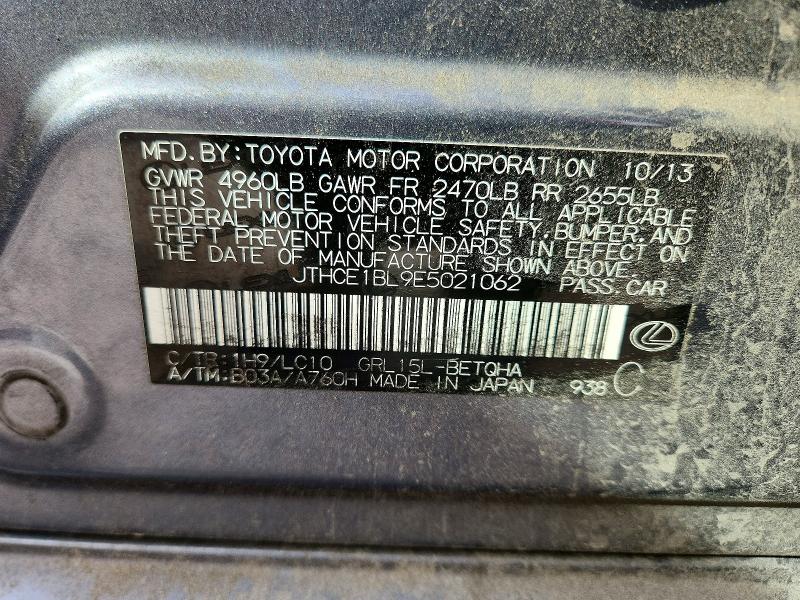 2014 Lexus Gs მანქანა იყიდება აუქციონზე, vin: JTHCE1BL9E5021062, აუქციონის ნომერი: 71598416