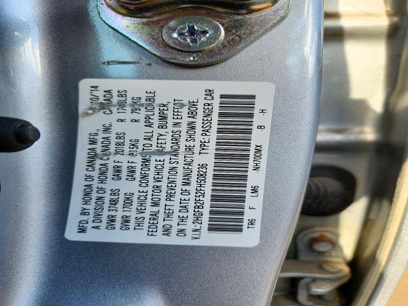 Aukcja sprzedaży 2015 Honda Civic, vin: 2HGFB2F52FH508236, numer aukcji: 72361426
