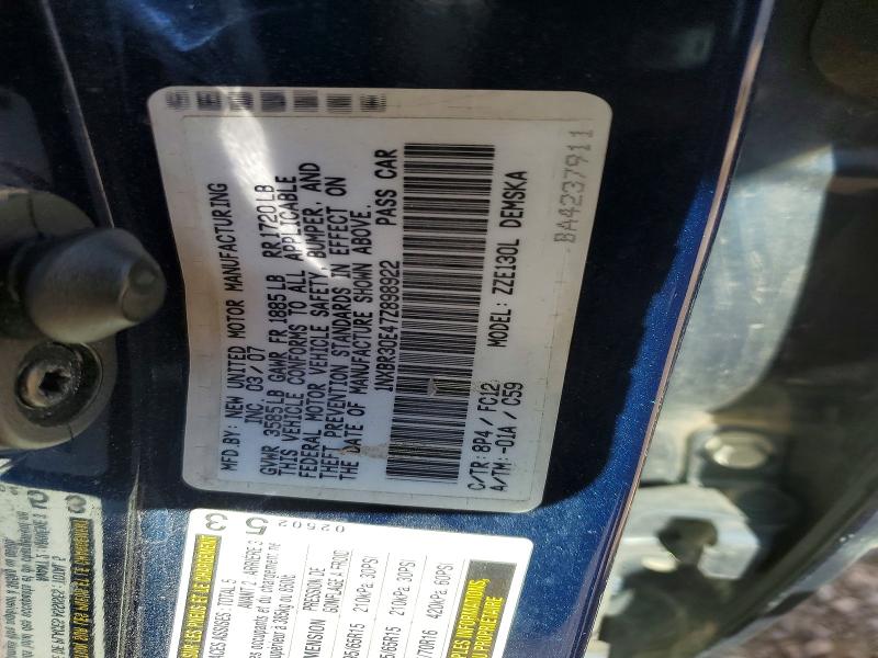 71770096 :رقم المزاد ، 1NXBR30E47Z898922 vin ، 2007 Toyota Corolla مزاد بيع